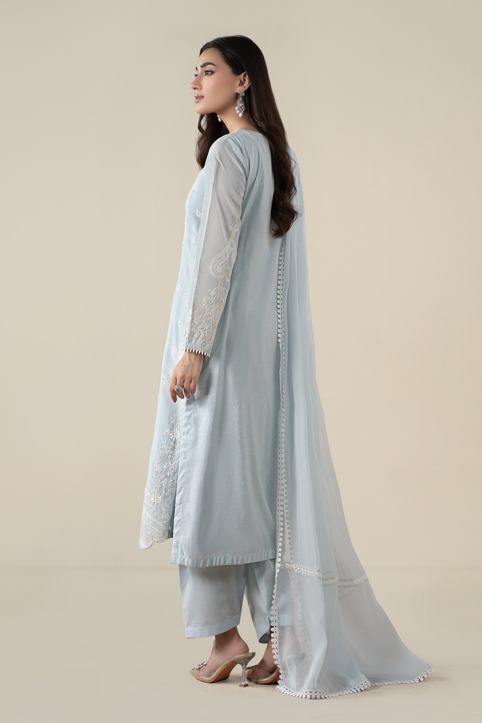 Maria B | Pre Fall Dresses | 3 Piece Embroidered Paper Cotton Suit GG - Official Maria B stockist in UK - Sakeena London