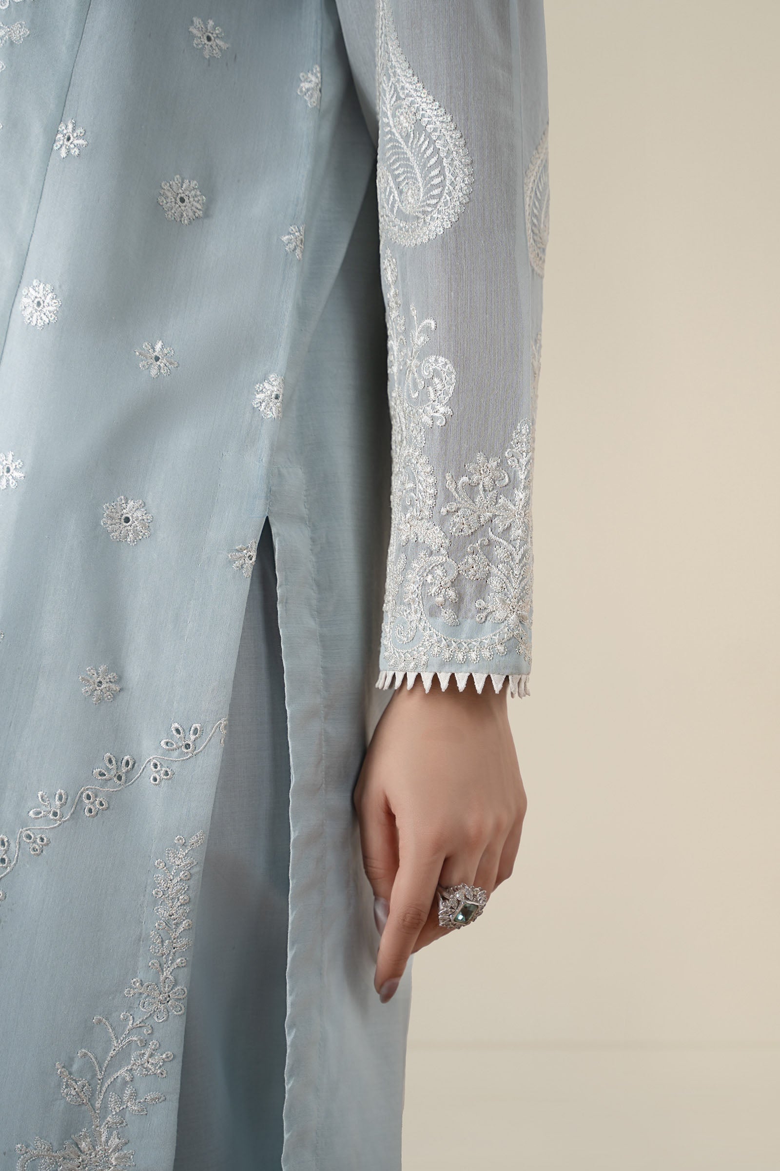 Maria B | Pre Fall Dresses | 3 Piece Embroidered Paper Cotton Suit GG - Official Maria B stockist in UK - Sakeena London