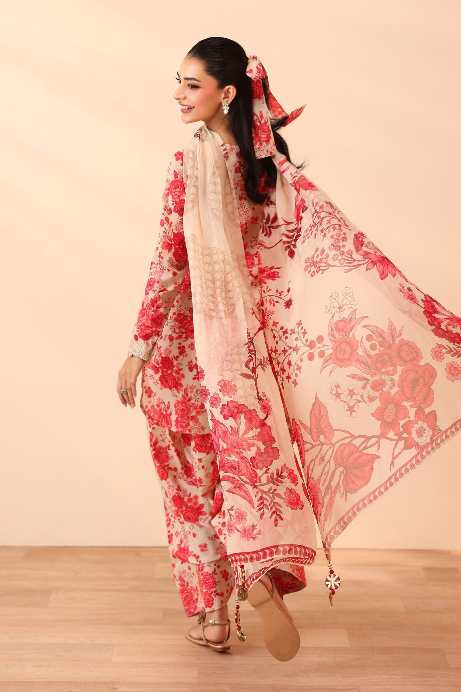 Maria B | Pre Fall Dresses | 3 Piece Embroidered Lawn Suit Pink - Official Maria B stockist in UK - Sakeena London