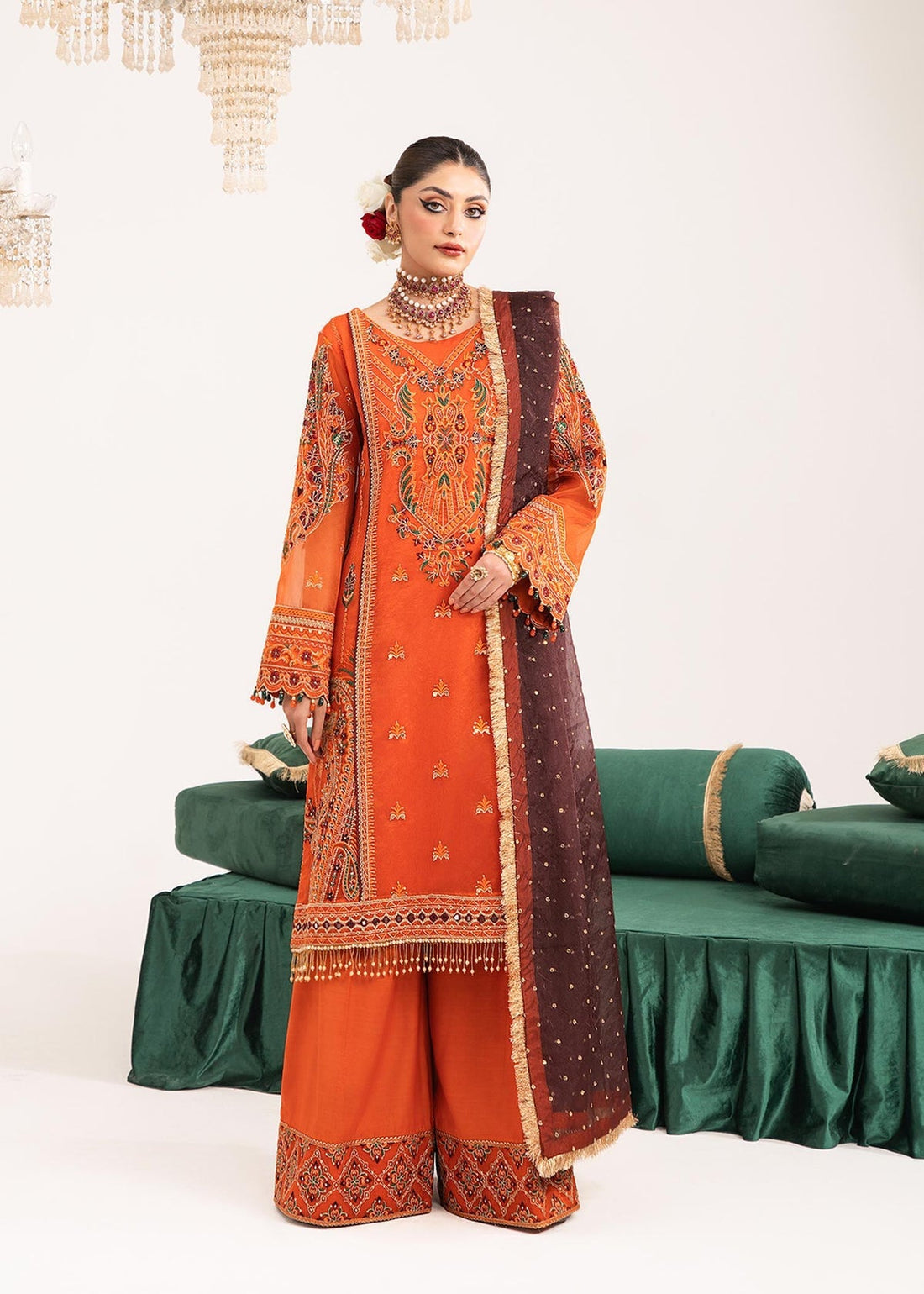Dastoor | Sajni Luxury Eid Collection 24 | Ruby - Official Dastoor stockist in UK - Sakeena London