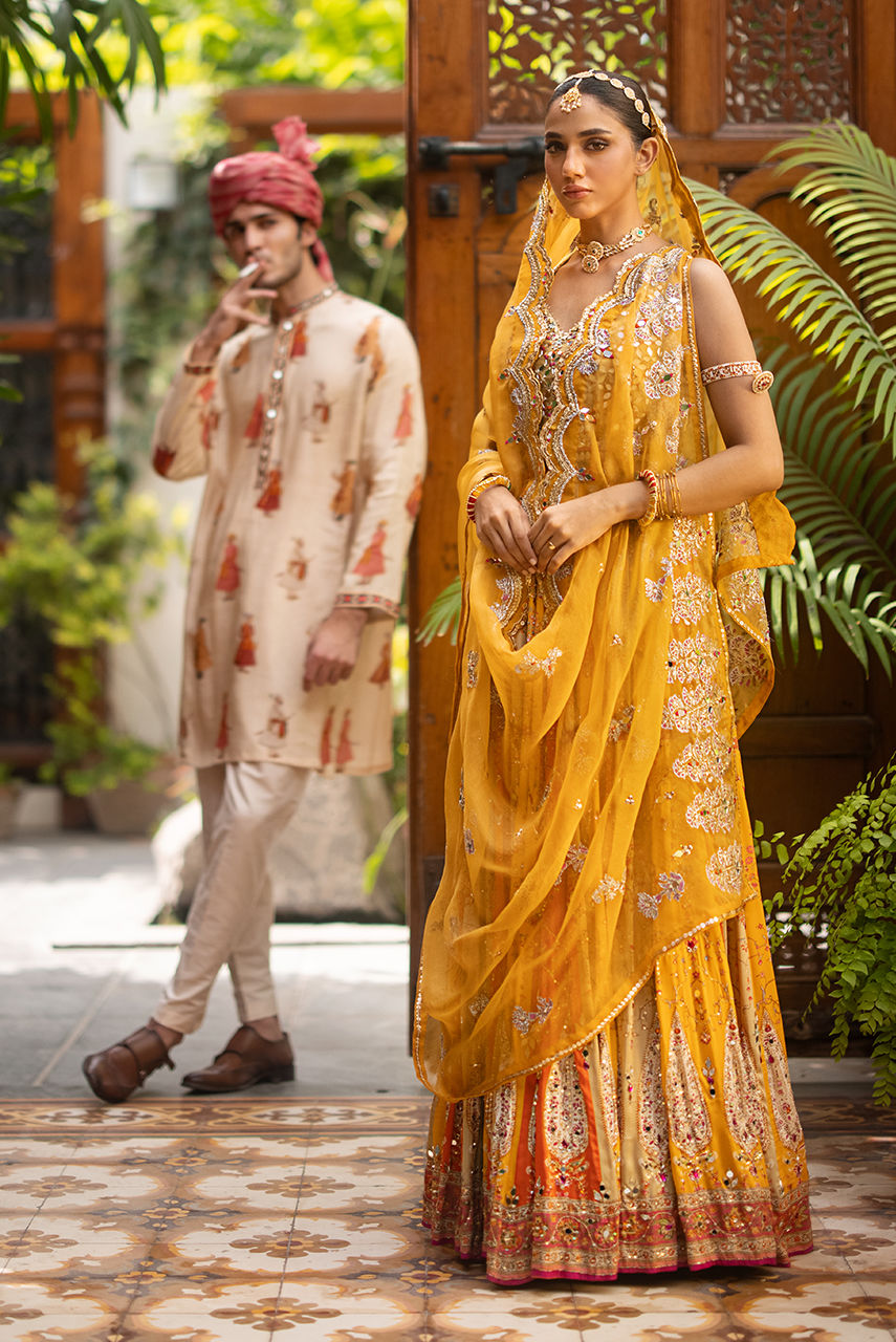 Deepak Perwani | Jaipur Heritage Wedding Wear | Ktd4089 - Official Deepak Perwani stockist in UK - Sakeena London