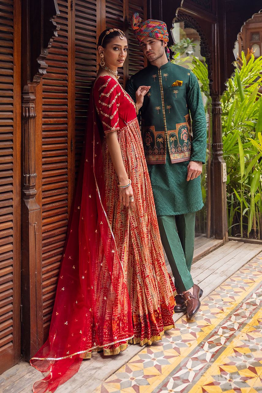 Deepak Perwani | Jaipur Heritage Wedding Wear | Ktd4121 - Official Deepak Perwani stockist in UK - Sakeena London