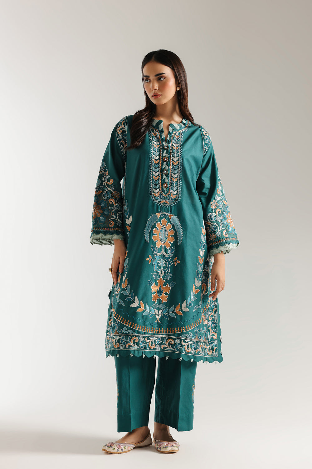 Ethnic | Rozana Collection 25 | Embroidered Dress 21A - Official Ethnic stockist in UK - Sakeena London