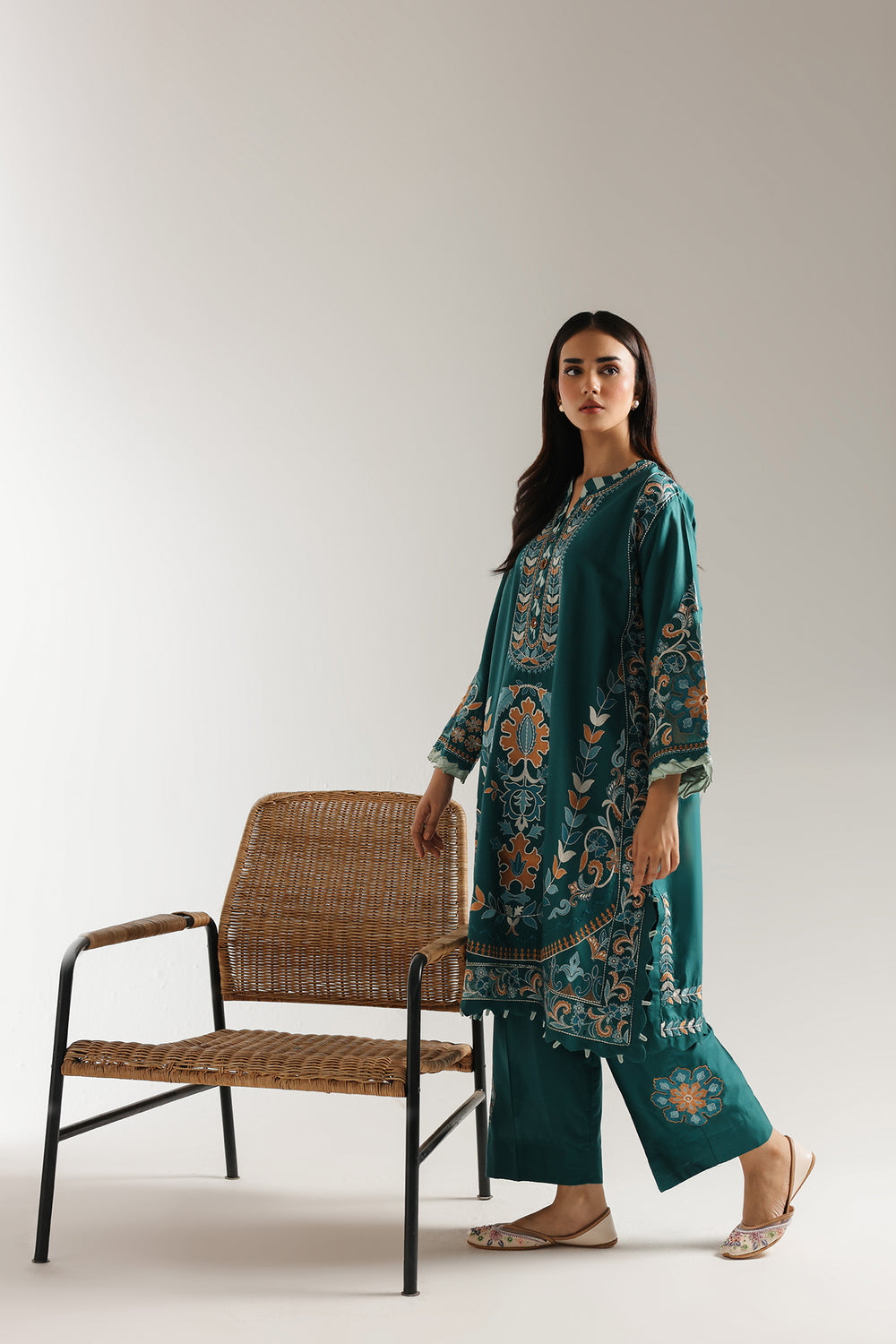 Ethnic | Rozana Collection 25 | Embroidered Dress 21A - Official Ethnic stockist in UK - Sakeena London