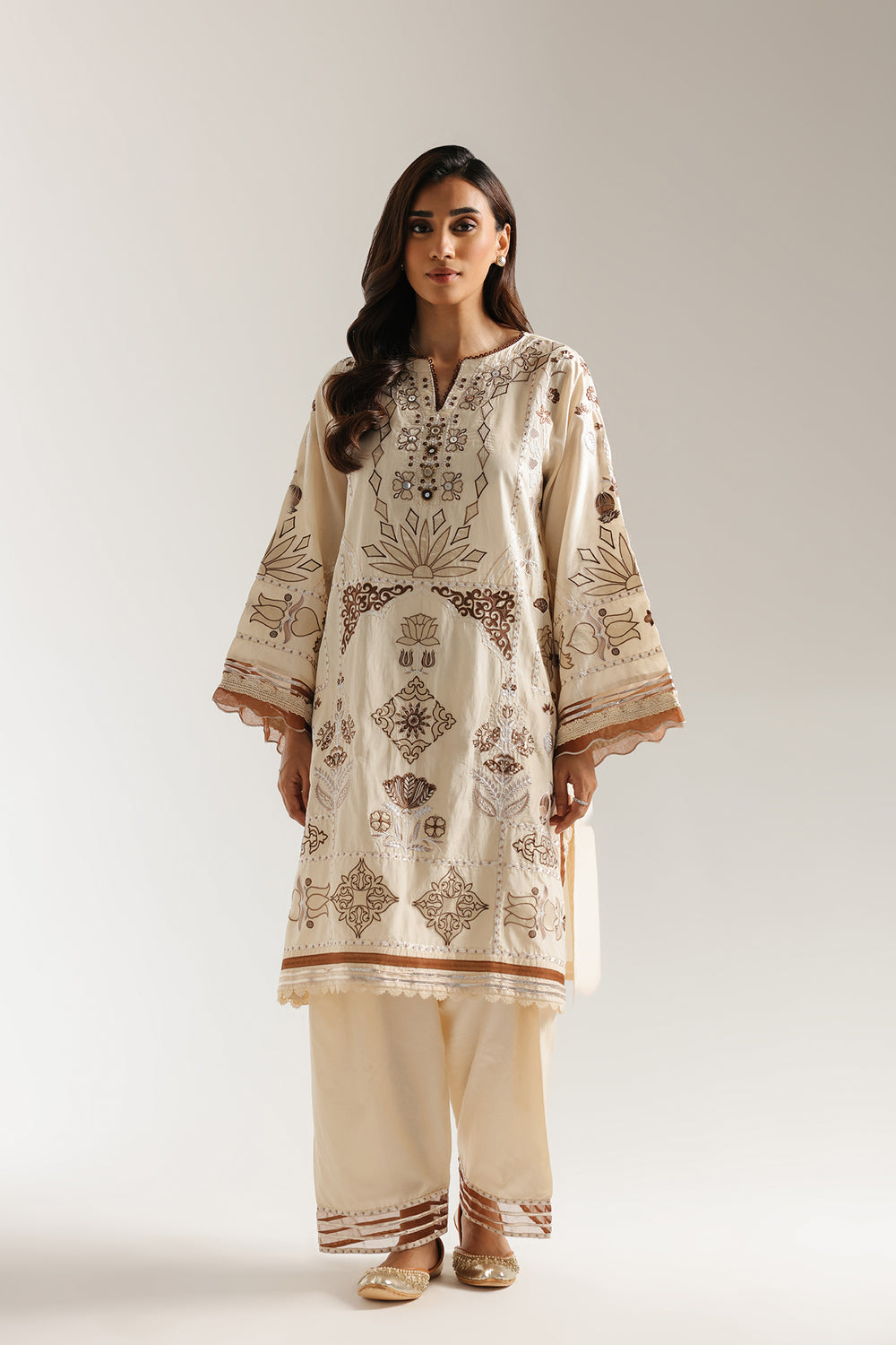 Ethnic | Rozana Collection 25 | Embroidered Dress 22A - Official Ethnic stockist in UK - Sakeena London