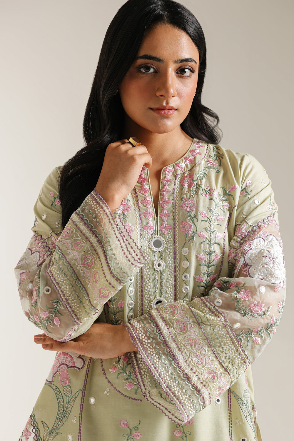 Ethnic | Rozana Collection 25 | Embroidered Dress 23A - Official Ethnic stockist in UK - Sakeena London