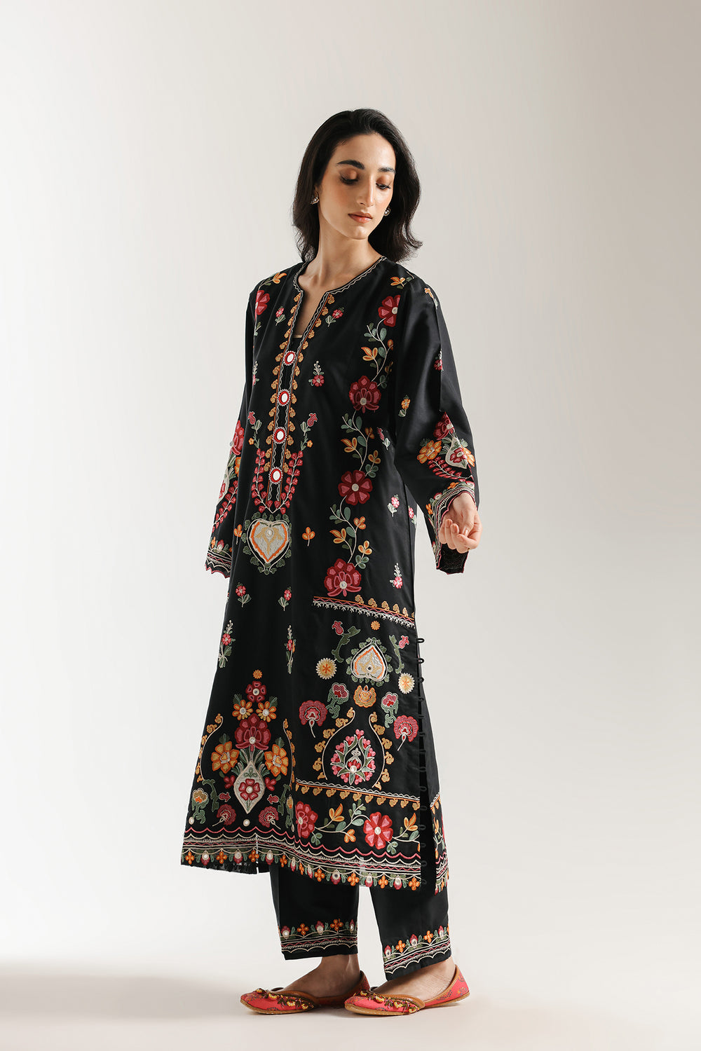 Ethnic | Rozana Collection 25 | Embroidered Dress 16A - Official Ethnic stockist in UK - Sakeena London