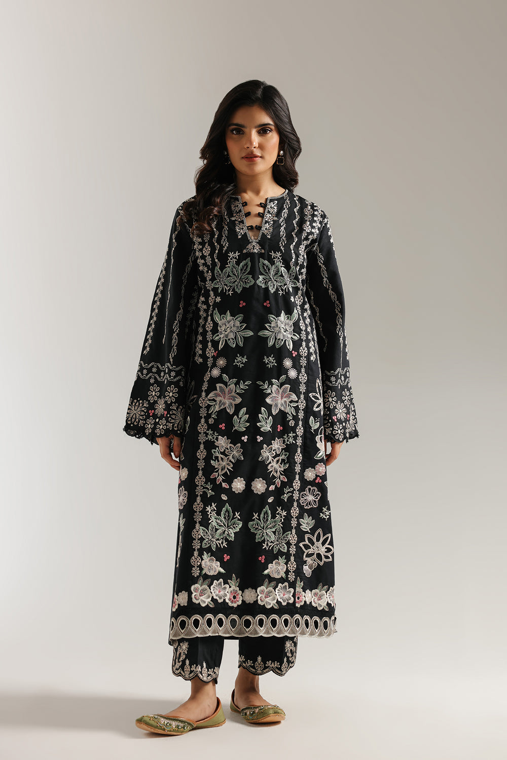 Ethnic | Rozana Collection 25 | Embroidered Dress 20A - Official Ethnic stockist in UK - Sakeena London