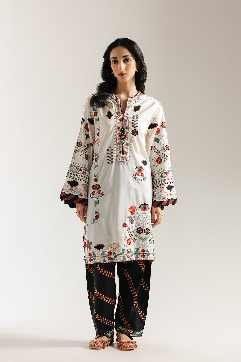 Ethnic | Rozana Collection 25 | Embroidered Dress 19A - Official Ethnic stockist in UK - Sakeena London