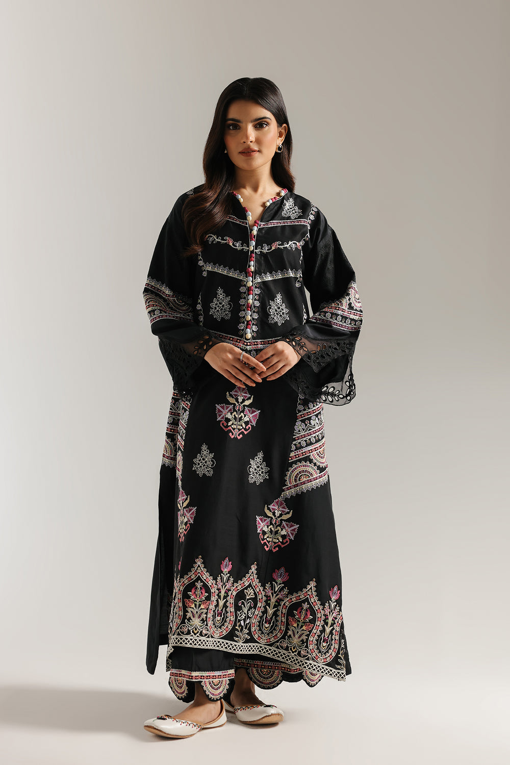 Ethnic | Rozana Collection 25 | Embroidered Dress 18A - Official Ethnic stockist in UK - Sakeena London