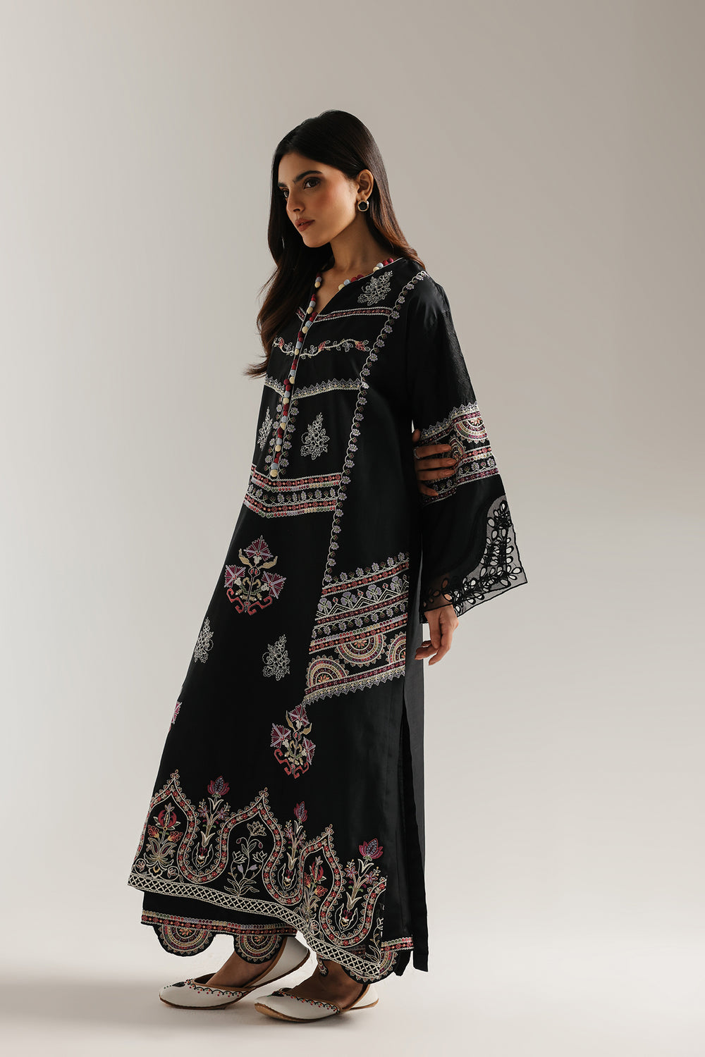 Ethnic | Rozana Collection 25 | Embroidered Dress 18A - Official Ethnic stockist in UK - Sakeena London