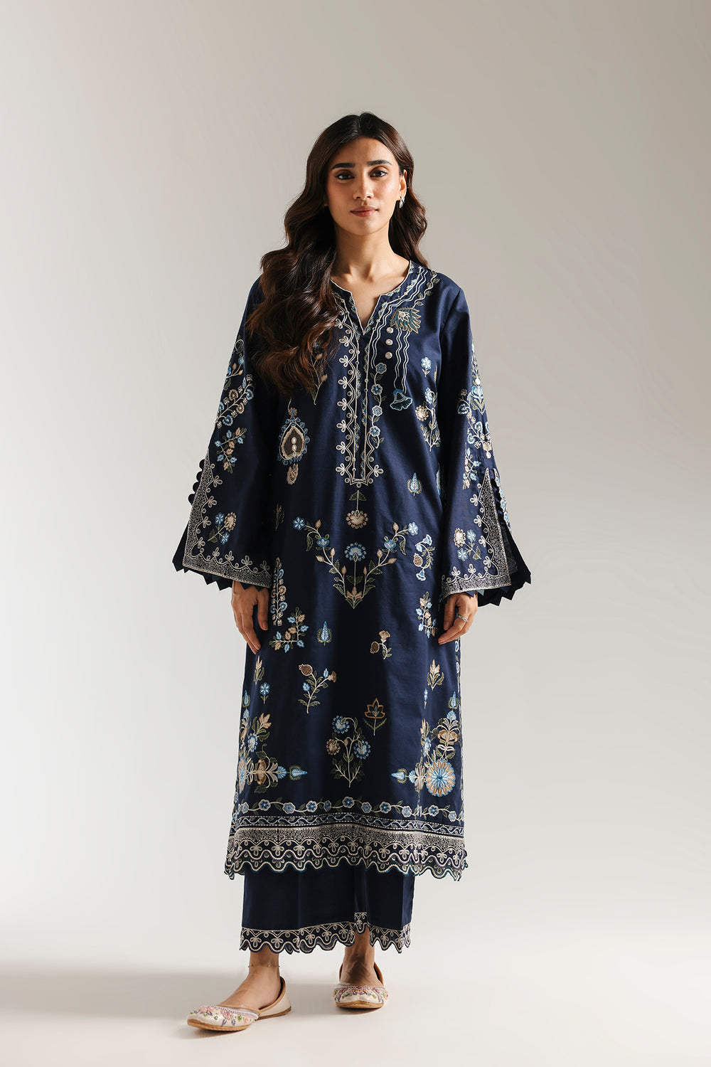 Ethnic | Rozana Collection 25 | Embroidered Dress 09A - Official Ethnic stockist in UK - Sakeena London