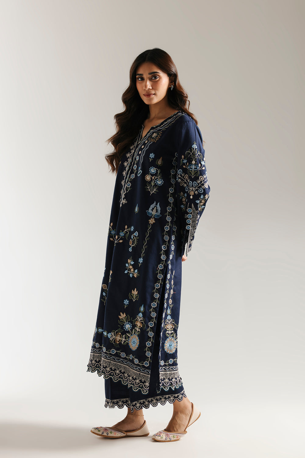 Ethnic | Rozana Collection 25 | Embroidered Dress 09A - Official Ethnic stockist in UK - Sakeena London