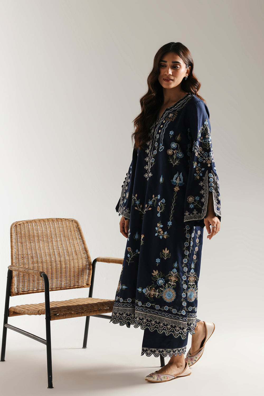 Ethnic | Rozana Collection 25 | Embroidered Dress 09A - Official Ethnic stockist in UK - Sakeena London
