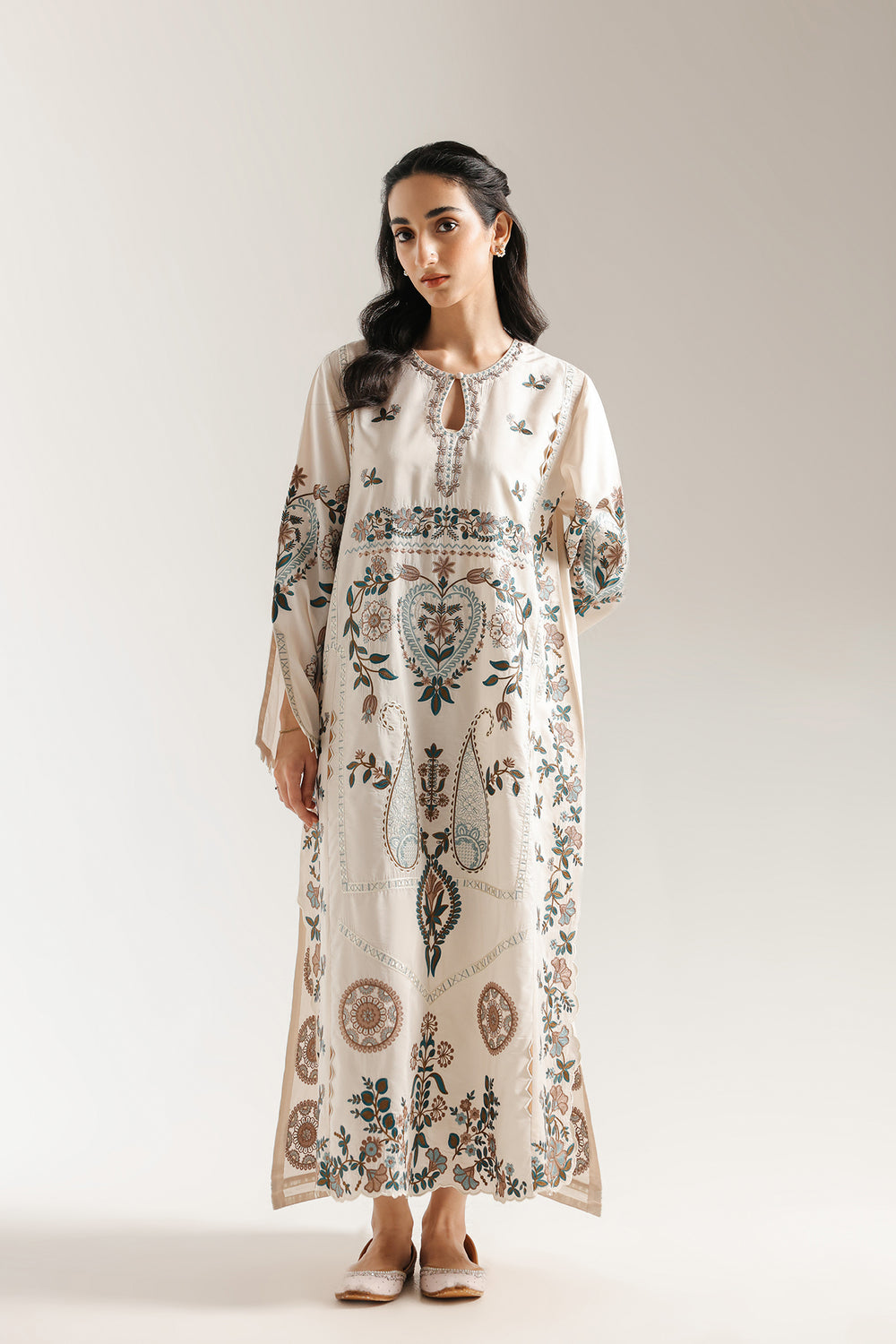 Ethnic | Rozana Collection 25 | Embroidered Dress 02A - Official Ethnic stockist in UK - Sakeena London