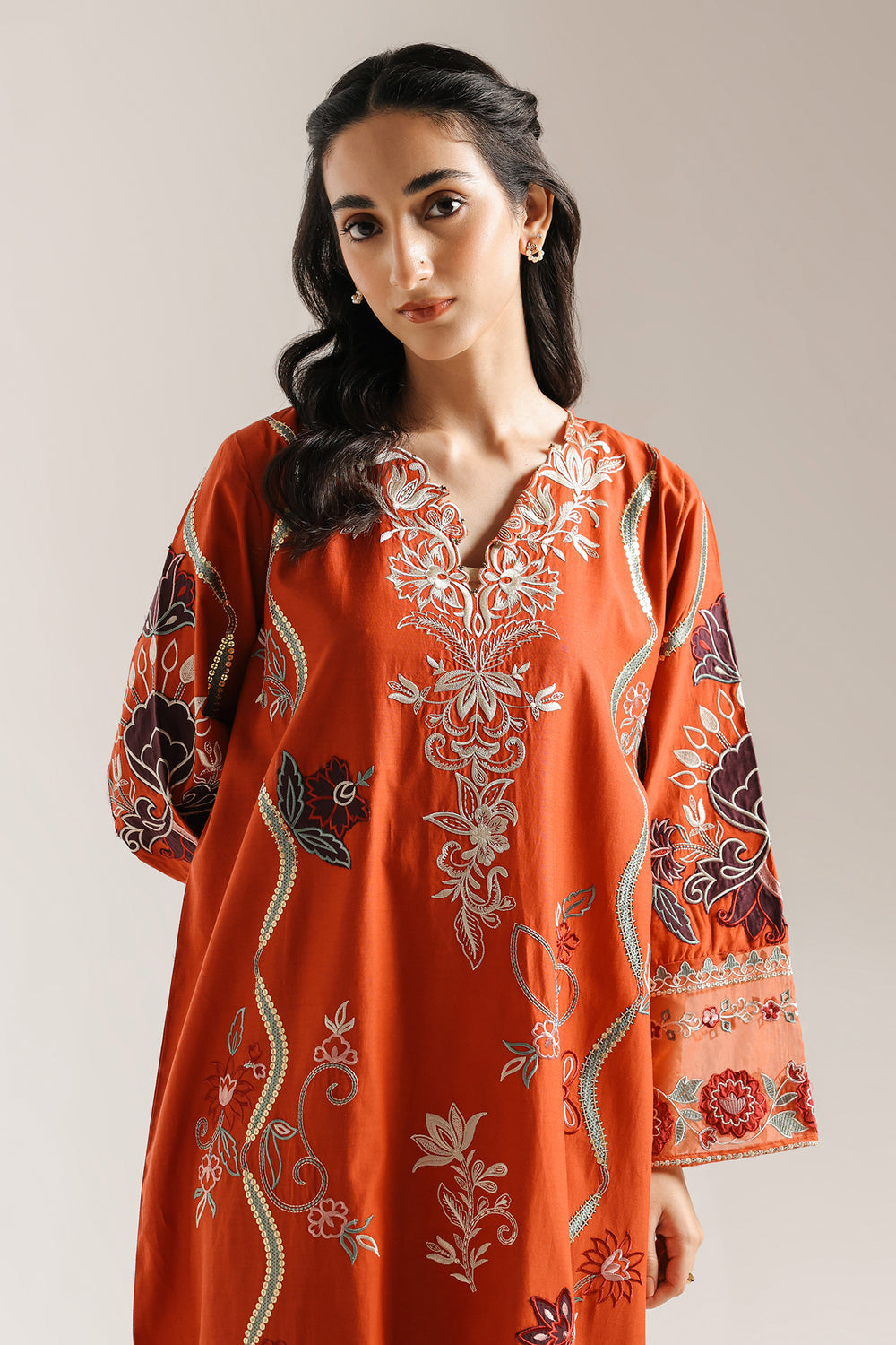 Ethnic | Rozana Collection 25 | Embroidered Dress 01A - Official Ethnic stockist in UK - Sakeena London
