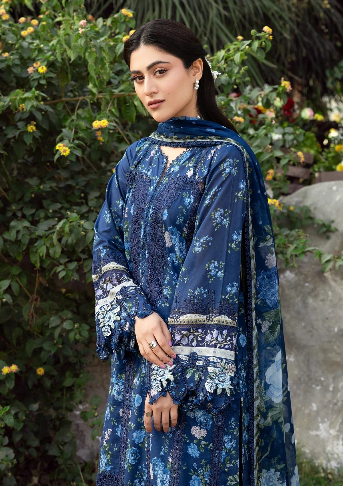 Elaf Premium | Chikankari Prints 26 | ERC-3B NEEL