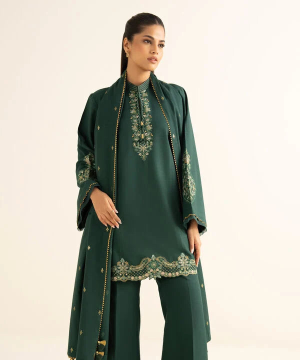 Sapphire | Fall Winter 25 | 3 Piece - Embroidered Cotton Suit ESG25V832SOU - Official Sapphire stockist in UK - Sakeena London