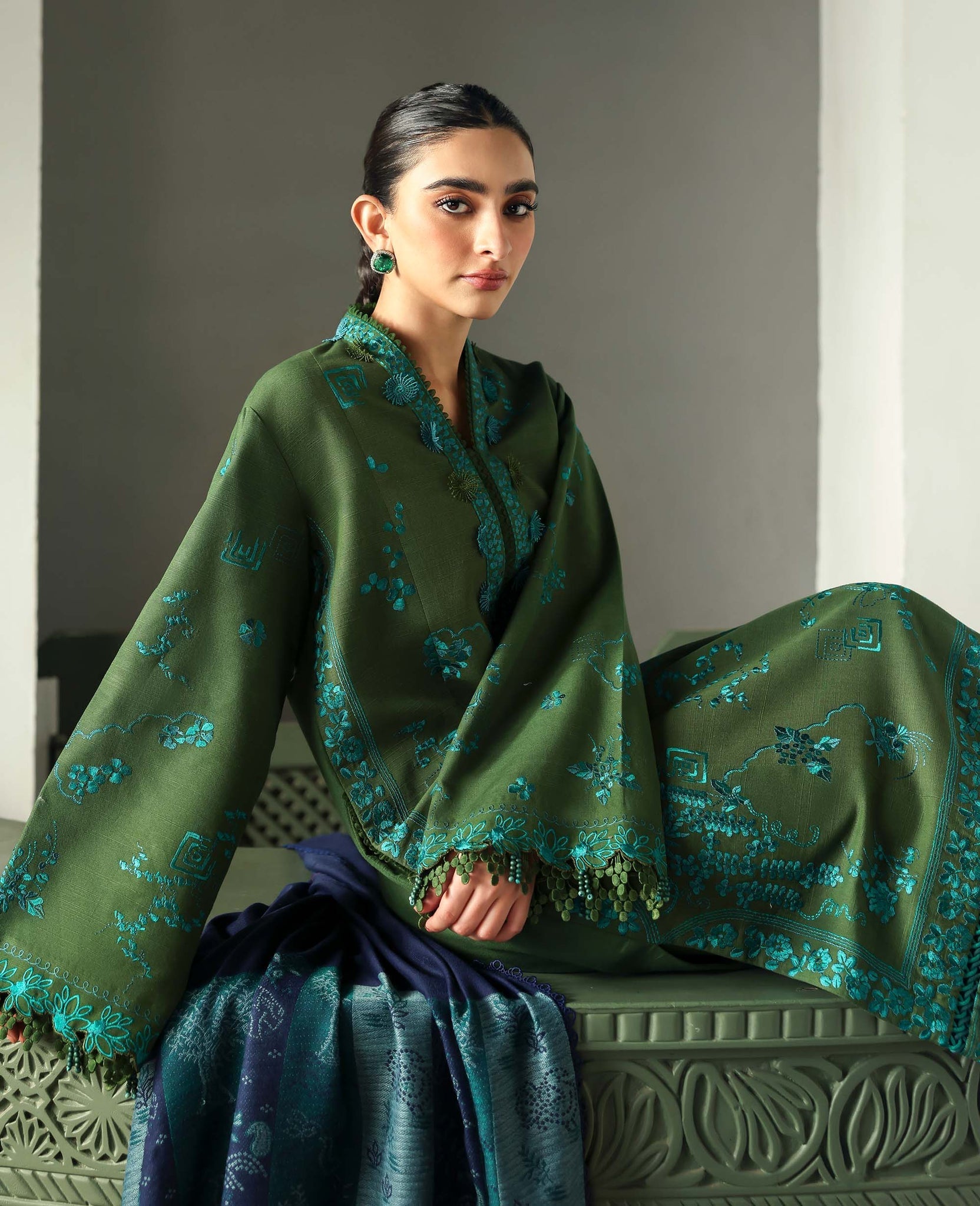 Republic Womenswear | Amaris Luxury Shawl 25 | Elysia - Official Republic Womenswear stockist in UK - Sakeena London