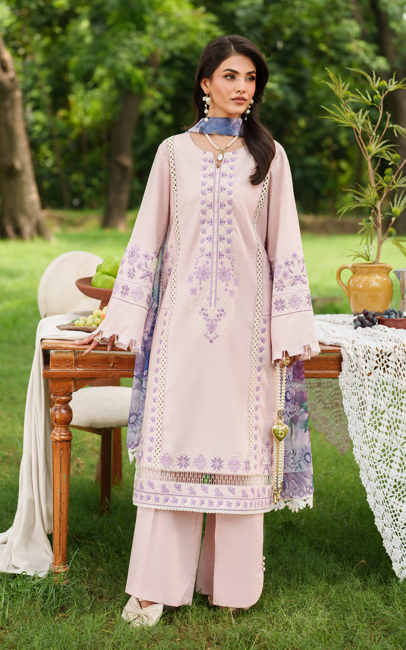 Asifa and Nabeel | Eden Cambric 25 | Elysian Petals ECU25-08 - Official Asifa and Nabeel stockist in UK - Sakeena London
