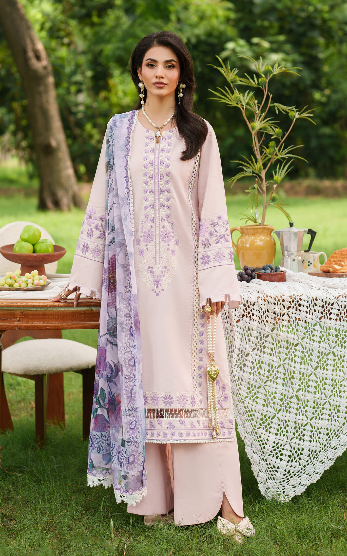 Asifa and Nabeel | Eden Cambric 25 | Elysian Petals ECU25-08 - Official Asifa and Nabeel stockist in UK - Sakeena London