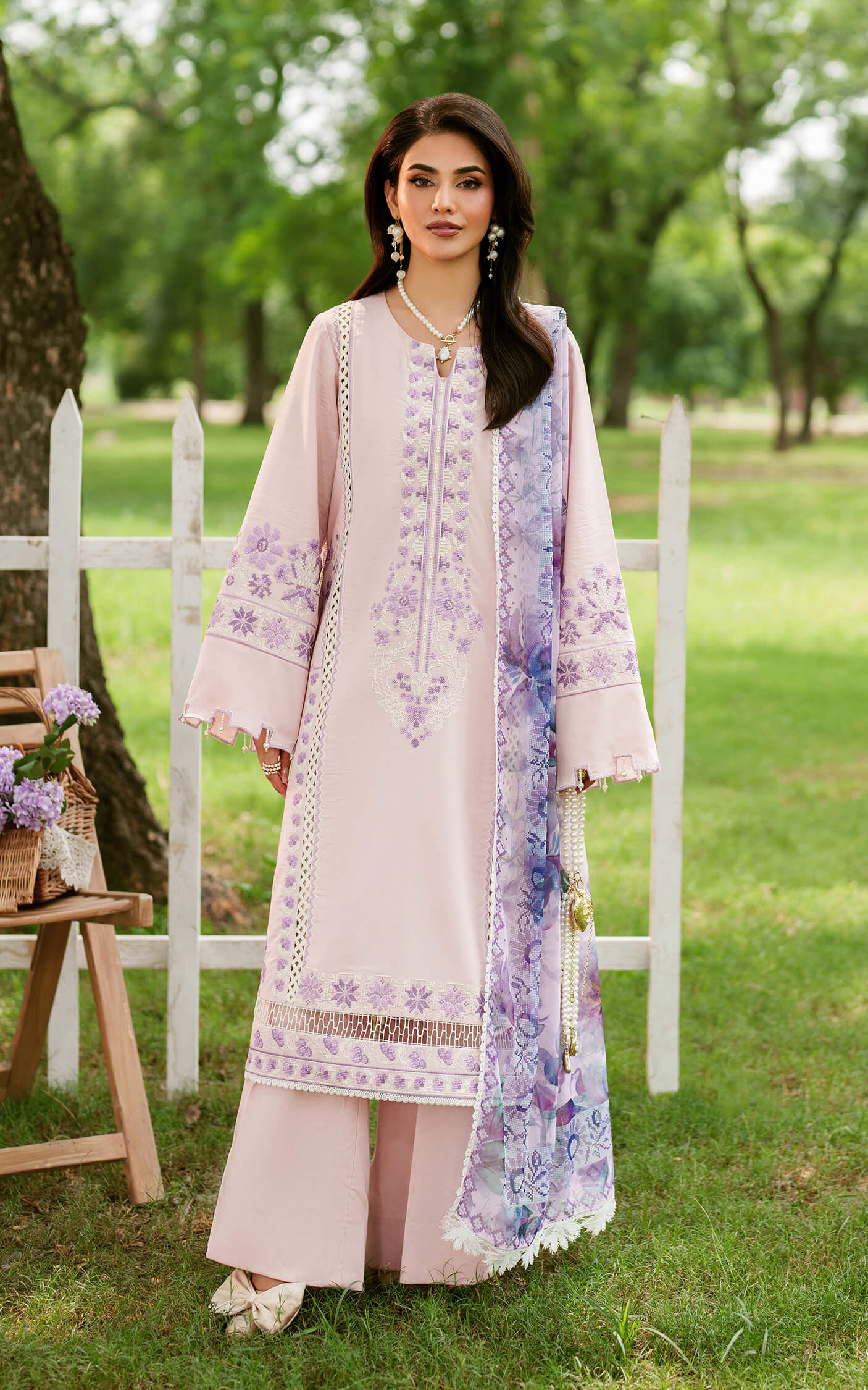 Asifa and Nabeel | Eden Cambric 25 | Elysian Petals ECU25-08 - Official Asifa and Nabeel stockist in UK - Sakeena London
