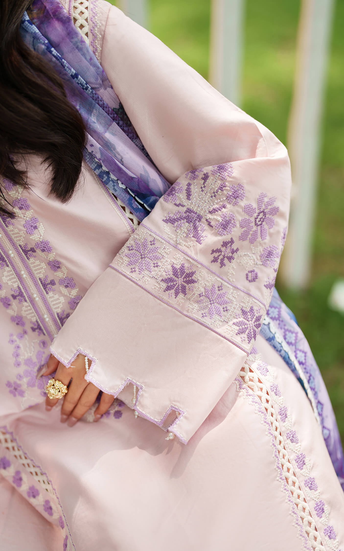 Asifa and Nabeel | Eden Cambric 25 | Elysian Petals ECU25-08 - Official Asifa and Nabeel stockist in UK - Sakeena London