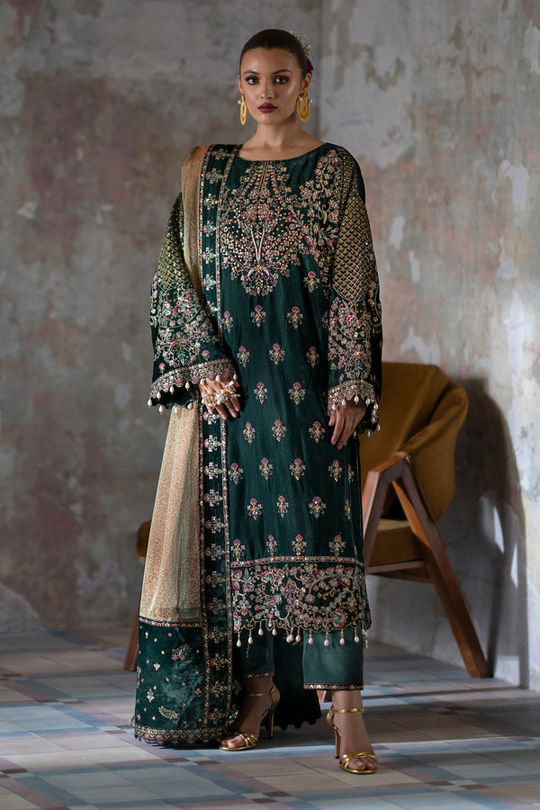 Emaan Adeel | Saanjh Velvet Collection 24 | Nisha - Official Emaan Adeel stockist in UK - Sakeena London