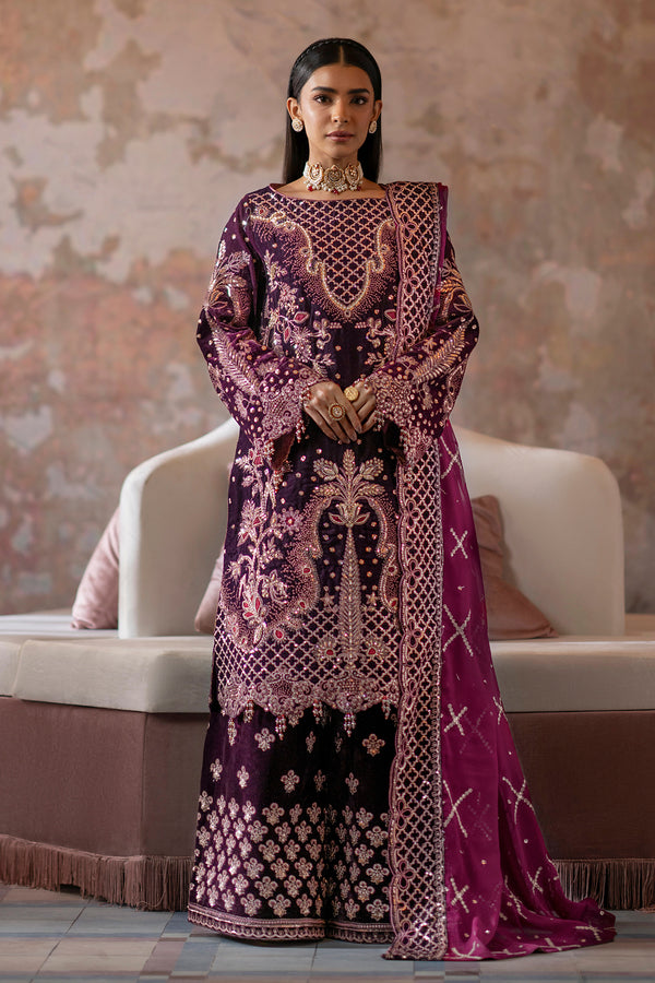 Emaan Adeel | Saanjh Velvet Collection 24 | Anika - Official Emaan Adeel stockist in UK - Sakeena London