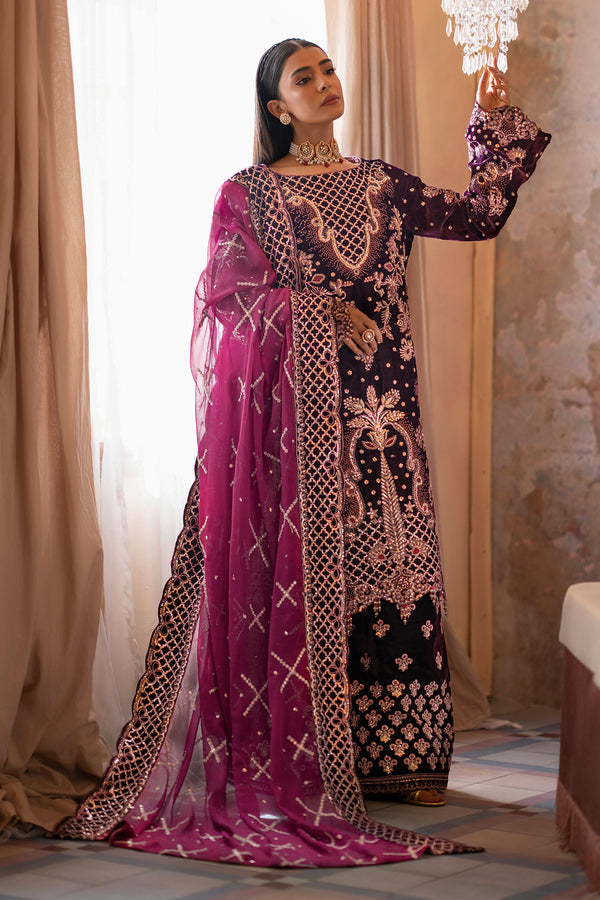 Emaan Adeel | Saanjh Velvet Collection 24 | Anika - Official Emaan Adeel stockist in UK - Sakeena London