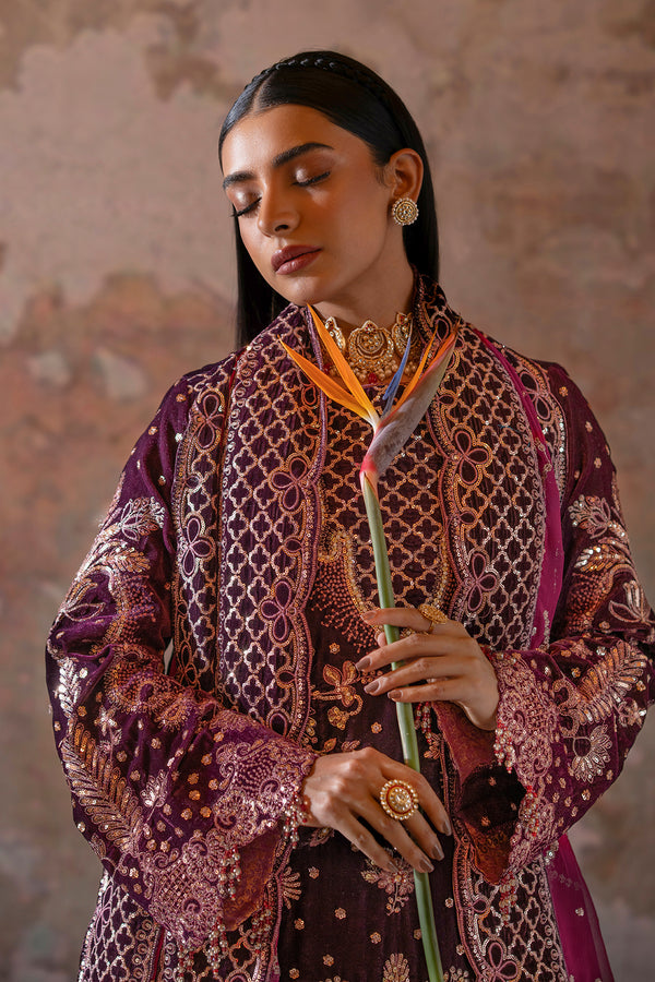 Emaan Adeel | Saanjh Velvet Collection 24 | Anika - Official Emaan Adeel stockist in UK - Sakeena London