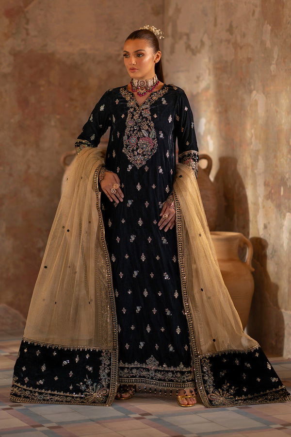 Emaan Adeel | Saanjh Velvet Collection 24 | Ishaan - Official Emaan Adeel stockist in UK - Sakeena London