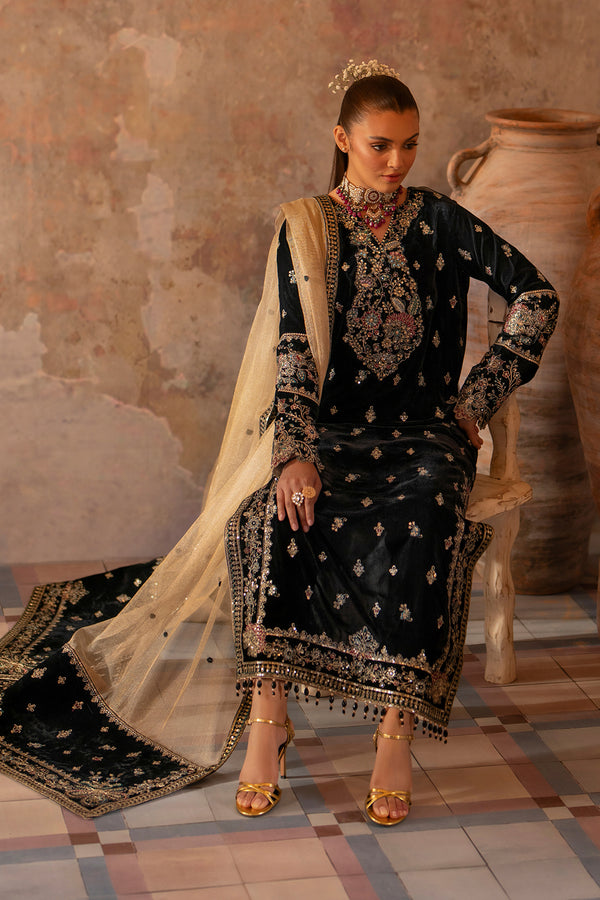 Emaan Adeel | Saanjh Velvet Collection 24 | Ishaan - Official Emaan Adeel stockist in UK - Sakeena London
