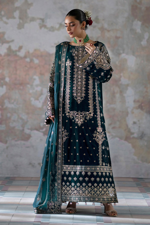 Emaan Adeel | Saanjh Velvet Collection 24 | Meher - Official Emaan Adeel stockist in UK - Sakeena London