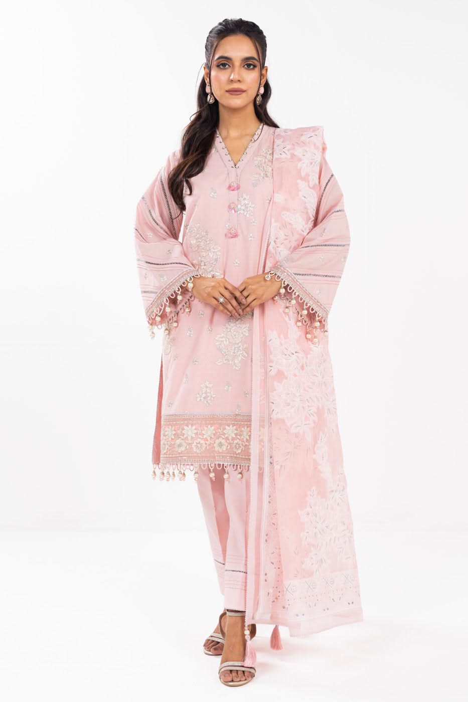 AlKaram | Festive Summer 25 | FC-13F-25-Baby Pink - Official Alkaram stockist in UK - Sakeena London