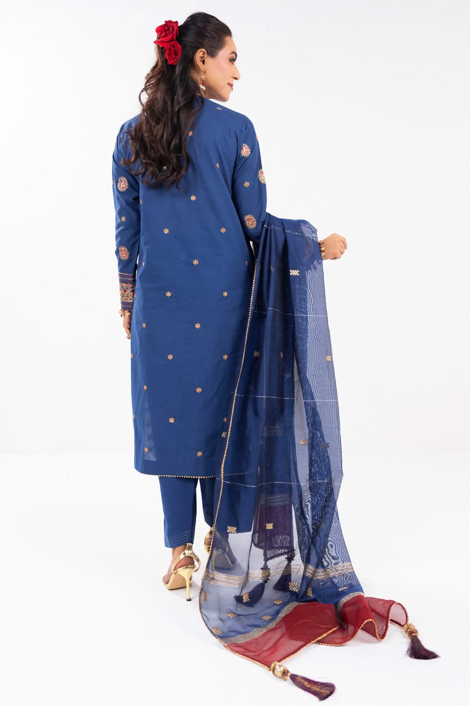 AlKaram | Festive Summer 25 | FC-2A-25-Dark Blue - Official Alkaram stockist in UK - Sakeena London