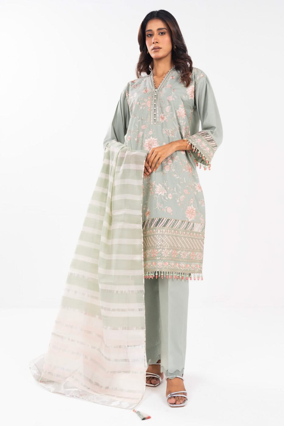 AlKaram | Festive Summer 25 | FC-33N-25-MINT - Official Alkaram stockist in UK - Sakeena London
