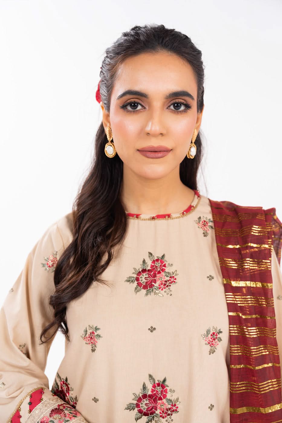 AlKaram | Festive Summer 25 | FC-35N-25-Beige - Official Alkaram stockist in UK - Sakeena London