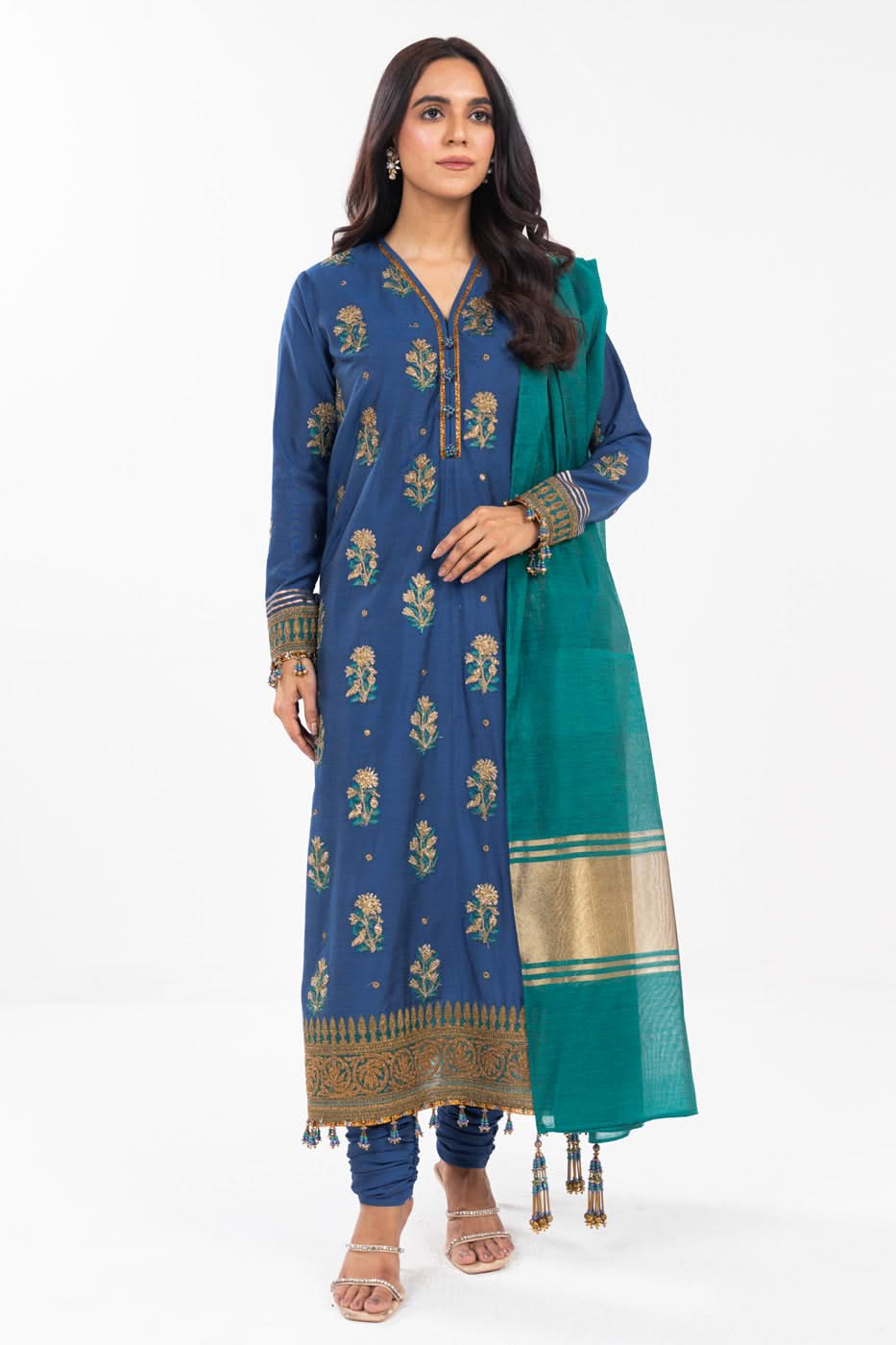 AlKaram | Festive Summer 25 | FC-8D-25-Royal Blue - Official Alkaram stockist in UK - Sakeena London