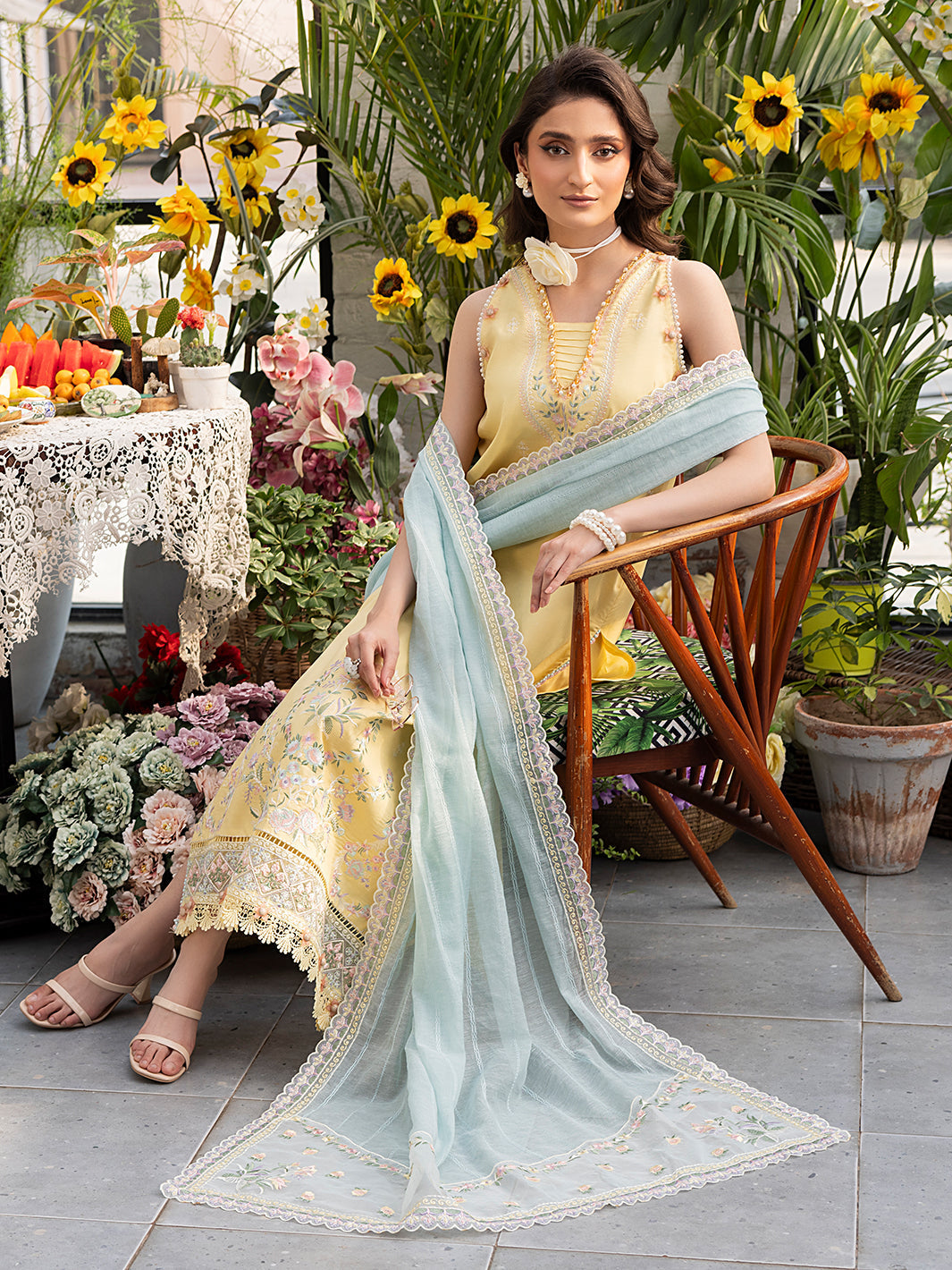 Izel | Meadow Muse Embroidered Lawn 25 | FLEURIS - Official Izel stockist in UK - Sakeena London