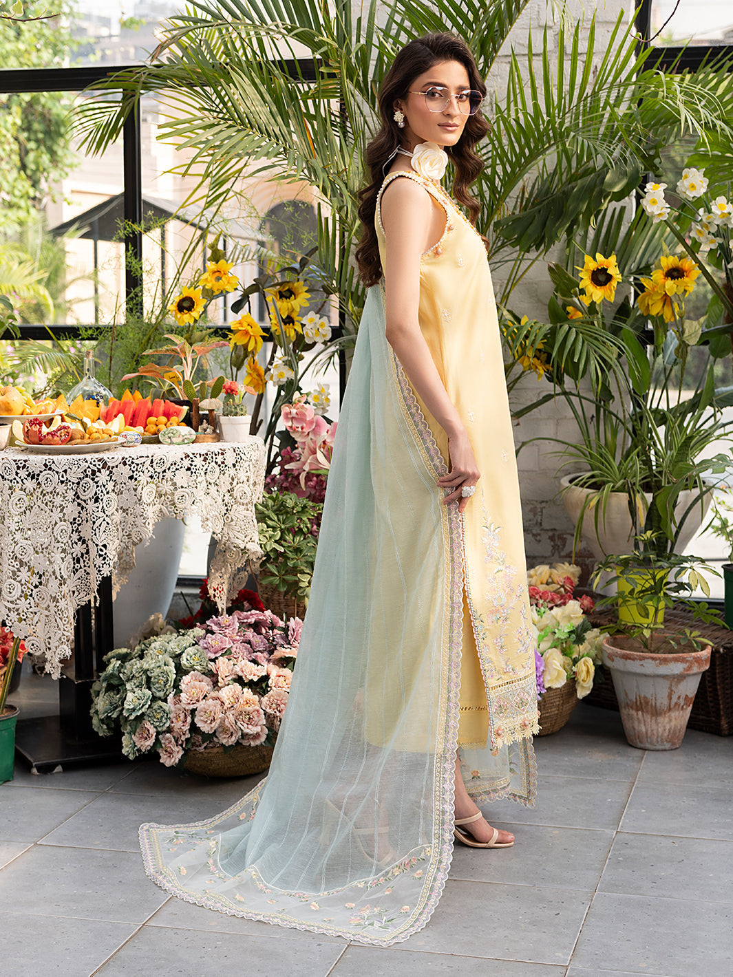 Izel | Meadow Muse Embroidered Lawn 25 | FLEURIS - Official Izel stockist in UK - Sakeena London