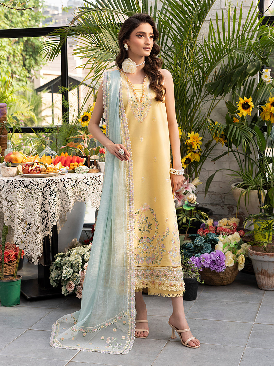 Izel | Meadow Muse Embroidered Lawn 25 | FLEURIS - Official Izel stockist in UK - Sakeena London