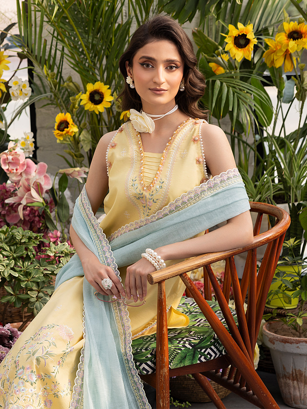 Izel | Meadow Muse Embroidered Lawn 25 | FLEURIS - Official Izel stockist in UK - Sakeena London