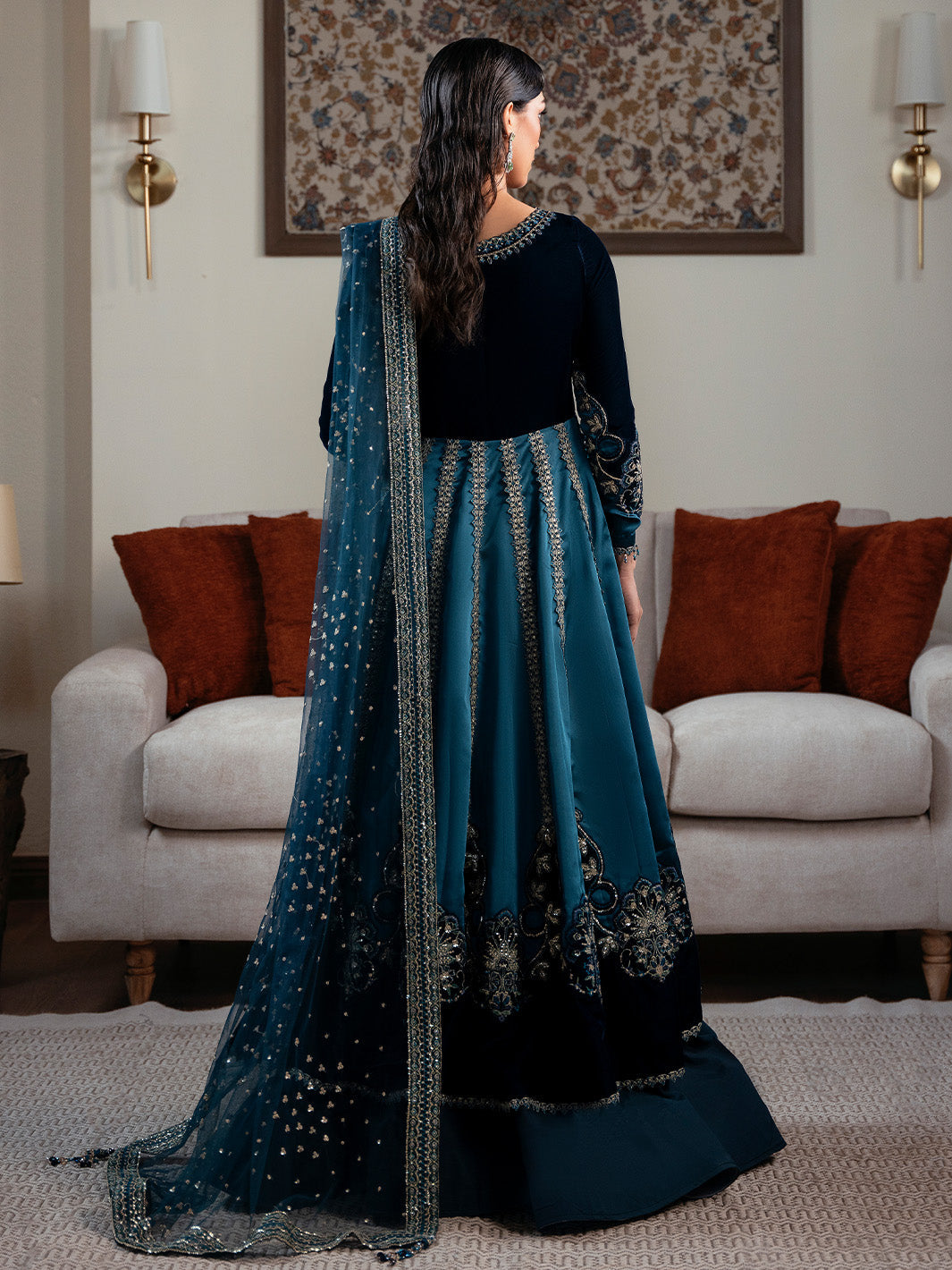 Faiza Faisal | Solene Luxury Velvets | CELESTINE - Official Faiza Faisal stockist in UK - Sakeena London
