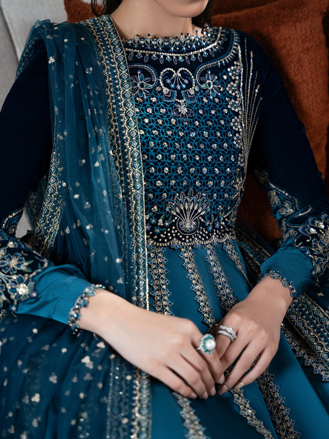 Faiza Faisal | Solene Luxury Velvets | CELESTINE - Official Faiza Faisal stockist in UK - Sakeena London