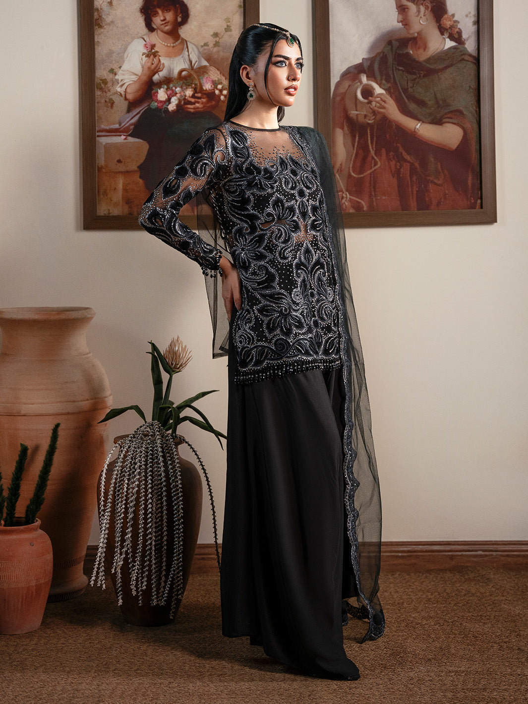 Faiza Faisal | Solene Luxury Velvets | NOIR - Official Faiza Faisal stockist in UK - Sakeena London