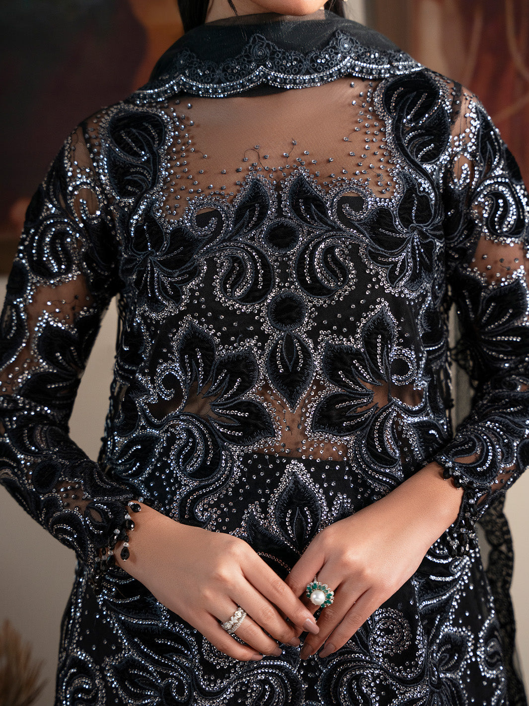 Faiza Faisal | Solene Luxury Velvets | NOIR - Official Faiza Faisal stockist in UK - Sakeena London