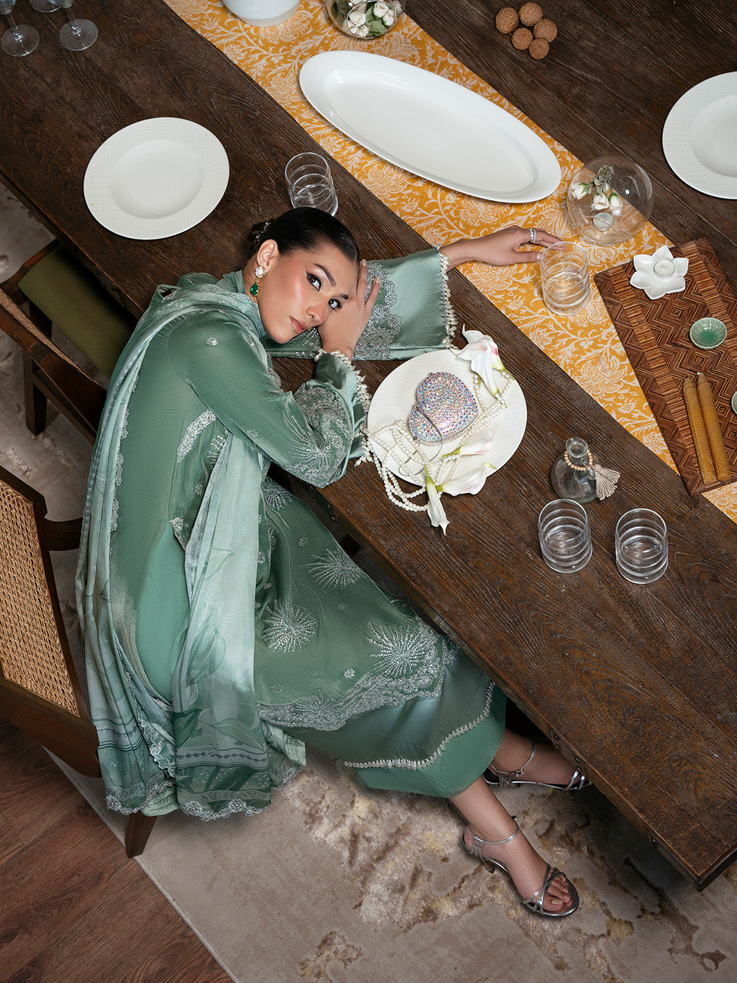 Faiza Faisal | Solene Luxury Velvets | AMARA - Official Faiza Faisal stockist in UK - Sakeena London