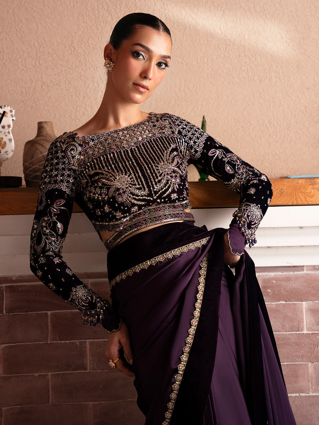 Faiza Faisal | Solene Luxury Velvets | VELORA - Official Faiza Faisal stockist in UK - Sakeena London