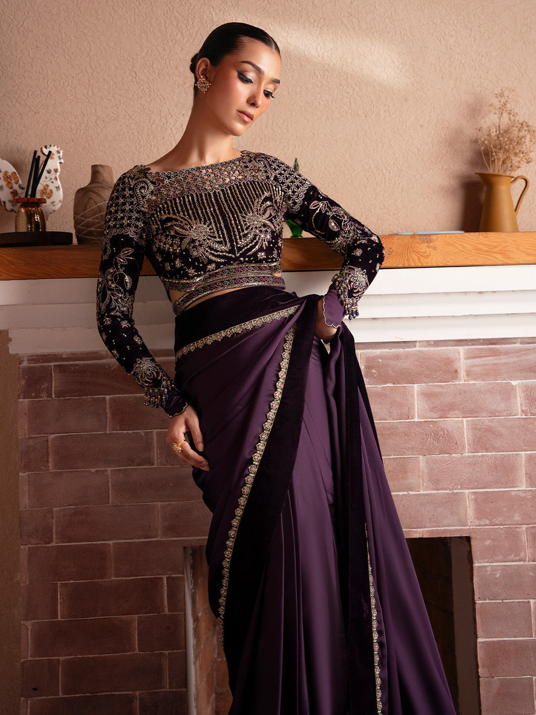 Faiza Faisal | Solene Luxury Velvets | VELORA - Official Faiza Faisal stockist in UK - Sakeena London